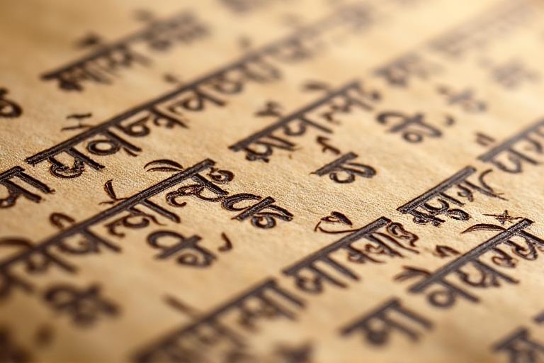 Grantha script ancient calligraphy with Sanskrit texts