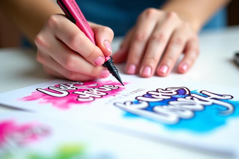 Modern brush lettering techniques and artistic calligraphy styles