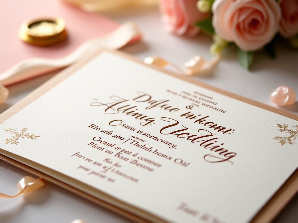 Beautiful wedding calligraphy invitation design with Hindi and English text